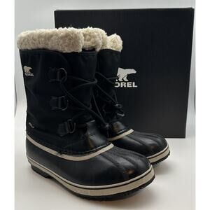 Sorel Yoot PAC Nylon Black Boots NY1962-010 Youth Size 7 Waterproof With Box